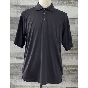 Pebble Beach Mens Gray 1/4 Button Polo Size Large Golf Performance Short Sleeve